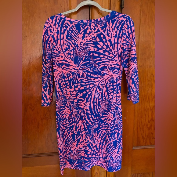 Lilly Pulitzer Palmetto Dress in Sapphire Blue Rolling in the Grass print - Picture 4 of 9